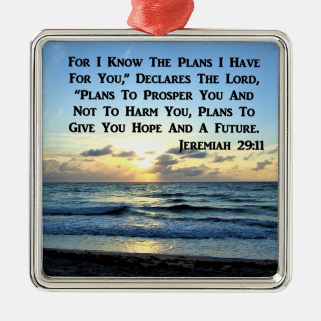 BEAUTIFUL JEREMIAH 29:11 BLUE SKIES METAL ORNAMENT (Front)