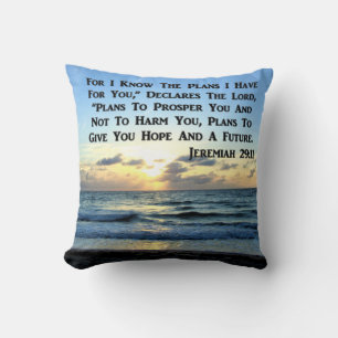 BEAUTIFUL JEREMIAH 29:11 BLUE SKIES THROW PILLOW