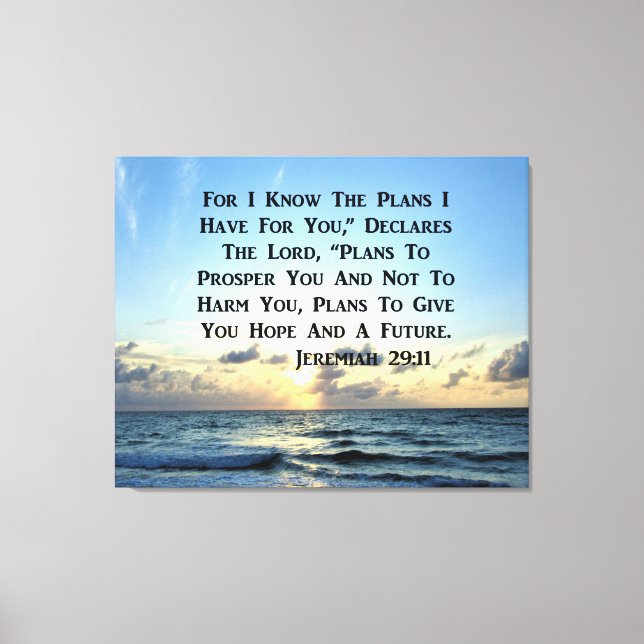 BEAUTIFUL JEREMIAH 29:11 SCRIPTURE VERSE CANVAS PRINT (Front)