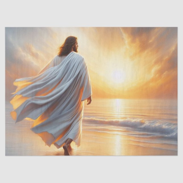 Beautiful Jesus by the Sea Tissue Paper (Front)