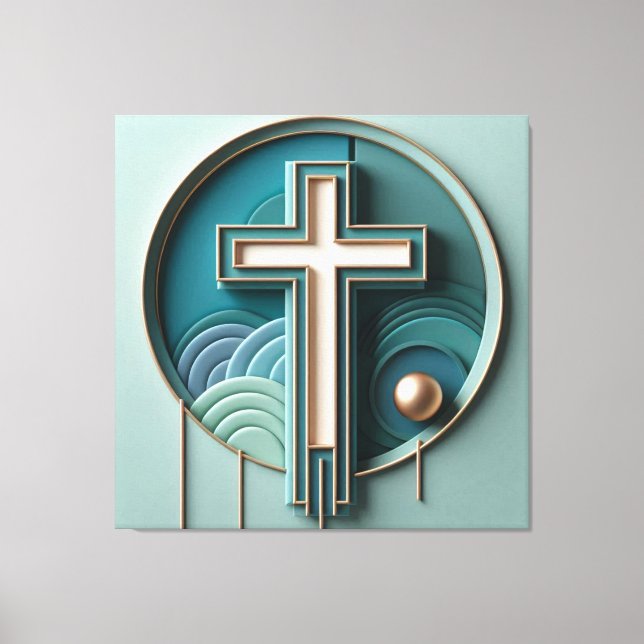 Beautiful Jesus Cross Stretched  Canvas Print (Front)
