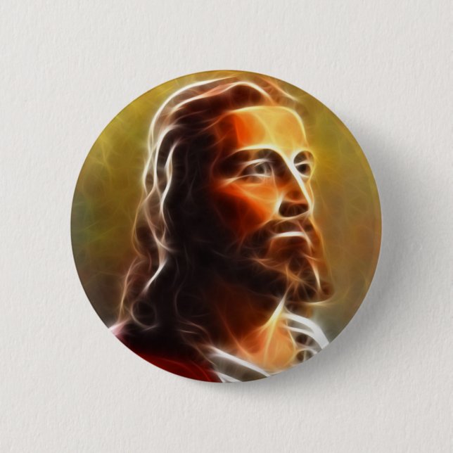 Beautiful Jesus Portrait 2 Inch Round Button (Front)