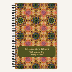 Beautiful Jewel Toned Orange Name Saying Star  Notebook