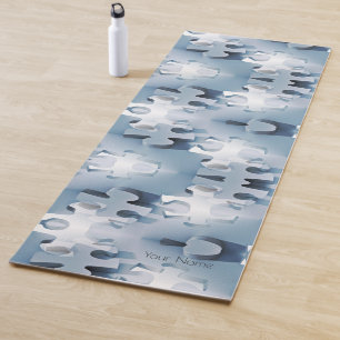Beautiful Jigsaw Design in Minimalism Pattern Yoga Mat