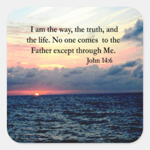 BEAUTIFUL JOHN 14:6 PHOTO DESIGN SQUARE STICKER