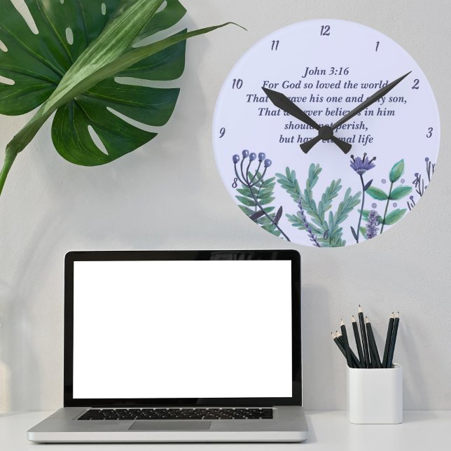 Beautiful John 3:16 For God So Loved the World Round Clock (Creator Uploaded)