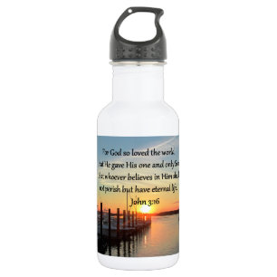BEAUTIFUL JOHN 3:16 SUNSET PHOTO DESIGN 532 ML WATER BOTTLE