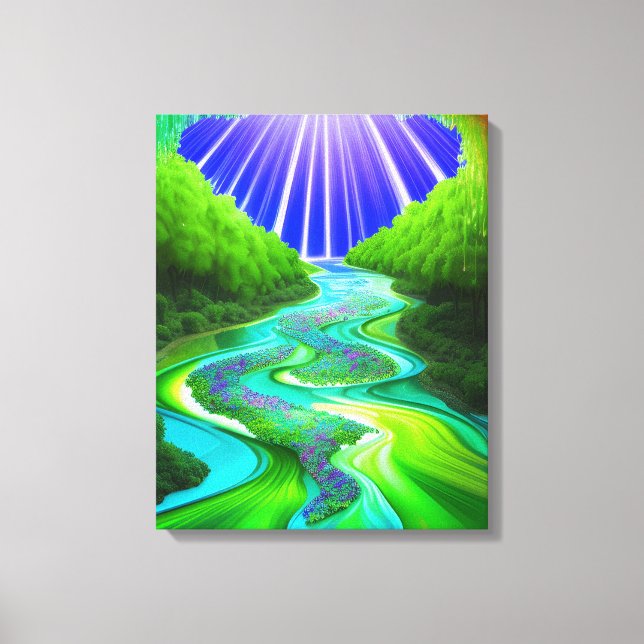 Beautiful Jordan River Vivid Landscape  Canvas Print (Front)