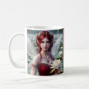 Beautiful July Fairy in Water Lilies Coffee Mug