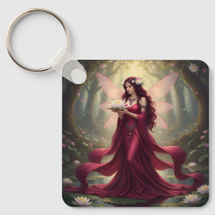 Beautiful July Ruby Fairy Keychain