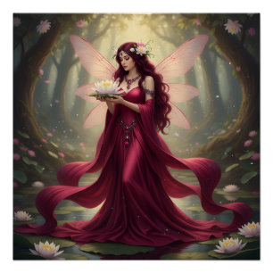 Beautiful July Ruby Fairy Poster