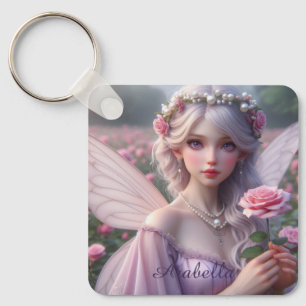 Beautiful June Fairy in Roses Keychain