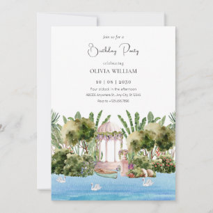Beautiful jungle river birthday invitation
