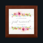 Beautiful Just Married Wedding | Keepsake Box<br><div class="desc">For further customization, please click the "Customize" button and use our design tool to modify this template. If the options are available, you may change text and image by simply clicking on "Edit/Remove Text or Image Here" and add your own. If you wish to have this design added to a...</div>