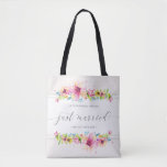 Beautiful Just Married Wedding | Tote Bag<br><div class="desc">For further customization, please click the "Customize" button and use our design tool to modify this template. If the options are available, you may change text and image by simply clicking on "Edit/Remove Text or Image Here" and add your own. If you wish to have this design added to a...</div>