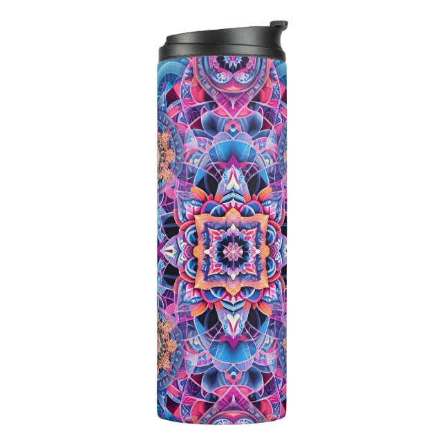  Beautiful Kaleidoscopic PatternThermal Tumbler (Rotated Left)