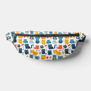  Beautiful kawaii cats, playing with toys white ba Fanny Pack