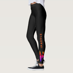 Beautiful Kayaker in ombre orange pink colours Leggings
