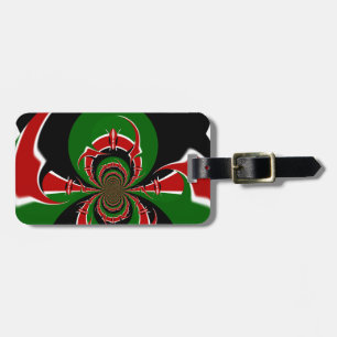 Beautiful Kenya Black Red Green Colour Design Flag Luggage Tag