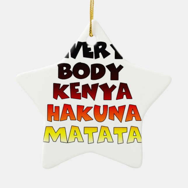 Beautiful Kenya Colourful Amazing Text Quote Desig Ceramic Ornament (Front)