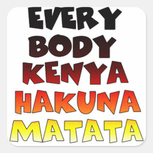 Beautiful Kenya Colourful Amazing Text Quote Desig Square Sticker