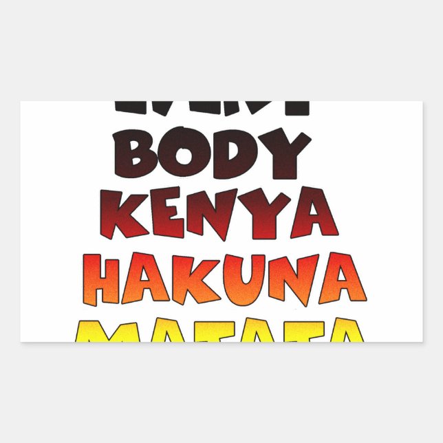 Beautiful Kenya Colourful Amazing Text Quote Desig Sticker (Front)