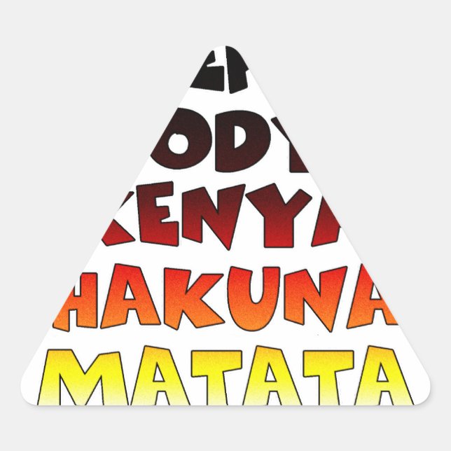 Beautiful Kenya Colourful Amazing Text Quote Desig Triangle Sticker (Front)