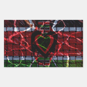 Beautiful Kenya Contemporary National Edgy Flag Sticker