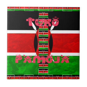 Beautiful Kenya Flag Tuko Pamoja Inspirational   Tile
