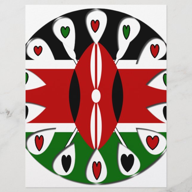 Beautiful Kenya  Lovely Hearts Amazing Pattern Art (Front)