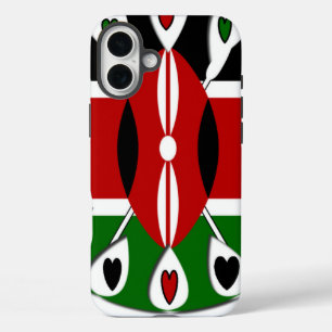 Beautiful Kenya Lovely Hearts Amazing Pattern Art iPhone 16 Plus Case
