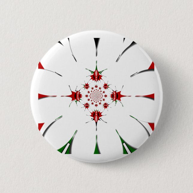 Beautiful Kenya Tapestry: Kenyan Flag Butterfly  2 Inch Round Button (Front)