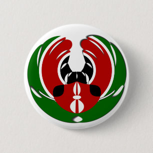 Beautiful Kenya Tapestry: Kenyan Flag Butterfly 2 Inch Round Button