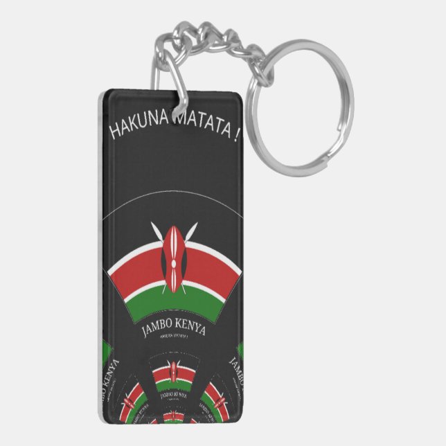 Beautiful Kenya Tapestry: Kenyan Flag Butterfly  Keychain (Back Left)