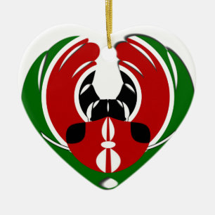 Beautiful Kenya Tapestry: Kenyan Flag Butterfly Mo Ceramic Ornament