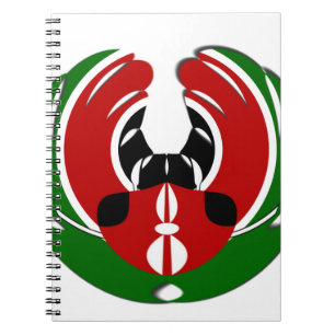 Beautiful Kenya Tapestry: Kenyan Flag Butterfly Mo Notebook