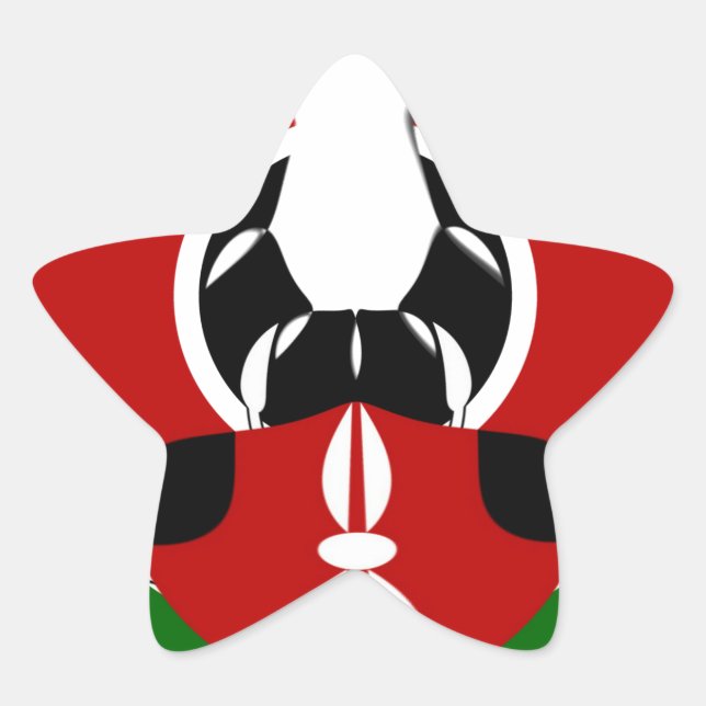 Beautiful Kenya Tapestry: Kenyan Flag Butterfly Mo Star Sticker (Front)