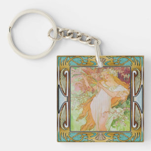 beautiful keychain image of an art nouveau tile