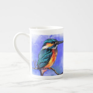 Beautiful Kingfisher Bird - Migned Watercolor Art Bone China Mug