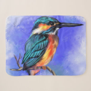 Beautiful Kingfisher Sherpa Blanket