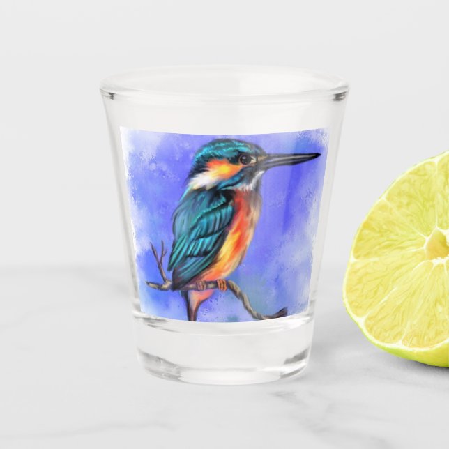 Beautiful Kingfisher Shot Glass (Front)
