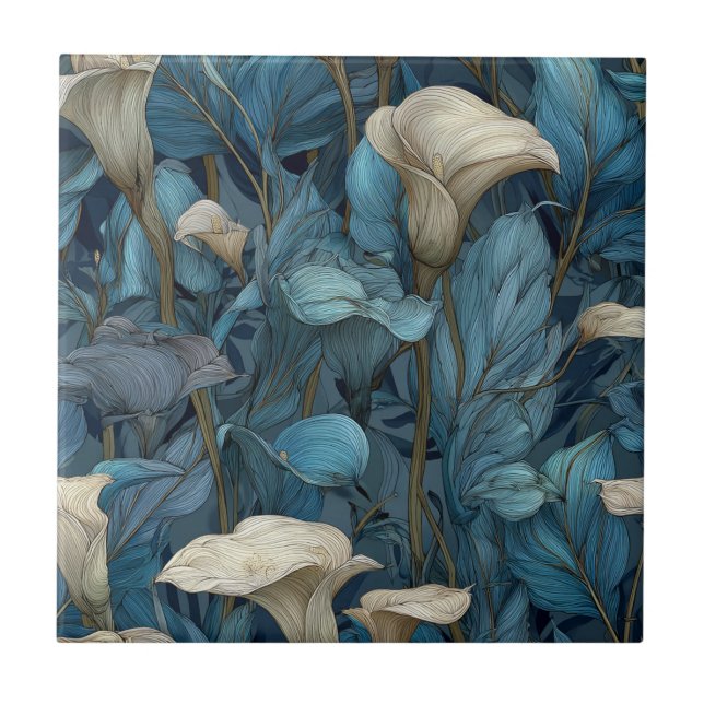Beautiful Kitchen Calle Lilies Tile For Backsplash (Front)
