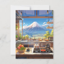 Beautiful Kitchen with View of Mount Fuji