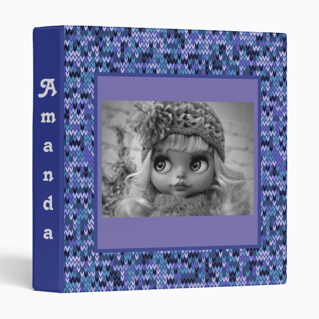 Beautiful , knitting pattern , knitted , blue and  binder (Front/Spine)
