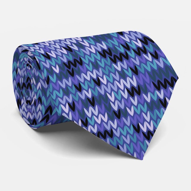 Beautiful , knitting pattern , knitted , blue and  tie (Rolled)