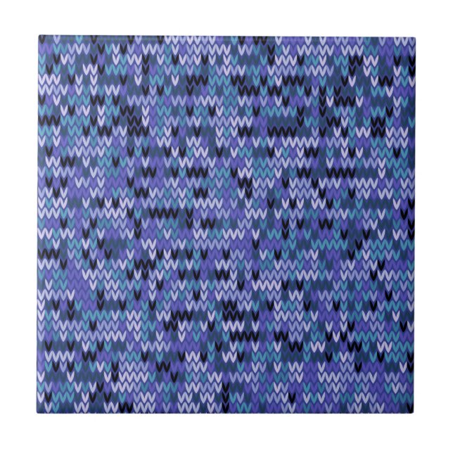 Beautiful , knitting pattern , knitted , blue and  tile (Front)