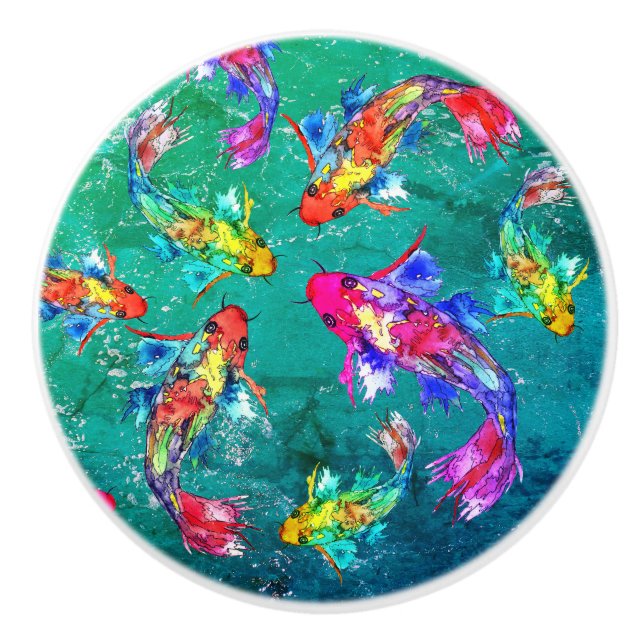 Beautiful Koi Fish Pond Knobs and Pulls (Front)