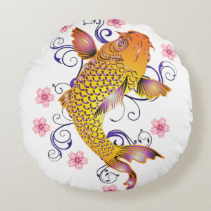 Beautiful Koi Round Pillow