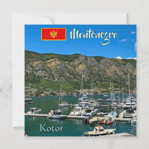Beautiful Kotor Bay in Montenegro travel Holiday Card