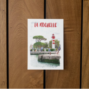 Beautiful La Rochelle France Watercolor Travel Postcard
